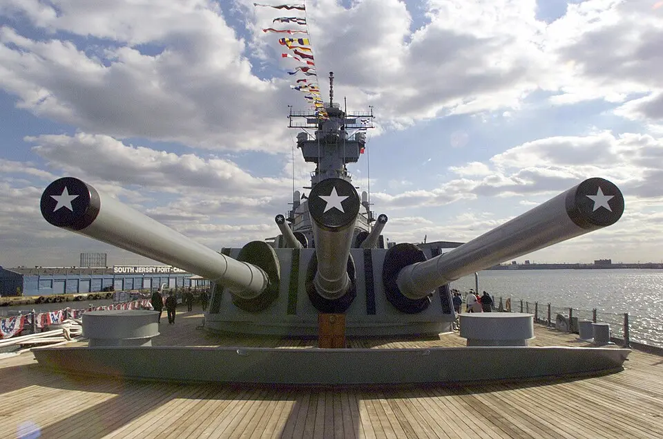 The battleship USS New Jersey (BB-62), now a museum ship on the Camden waterfront.